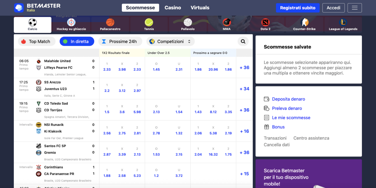 Quels sont les différentes statistiques proposées en direct sur Betmaster?